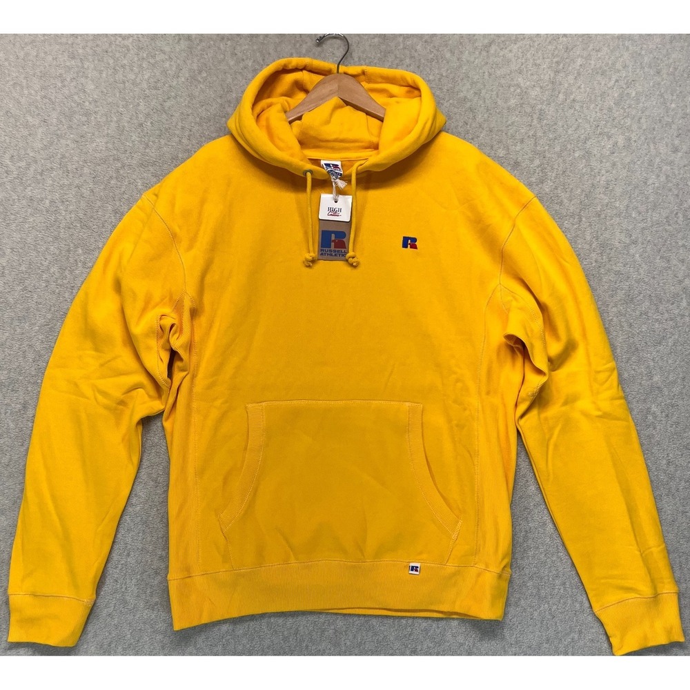 NWT Russell Athletic Men Pullover Hoodie Gold Fusion High Cotton Long Sleeve XL‎
